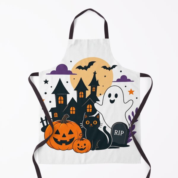 Item preview, Cute Halloween Haunted House Ghost Cat Pumpkin designed and sold by NNCollection.