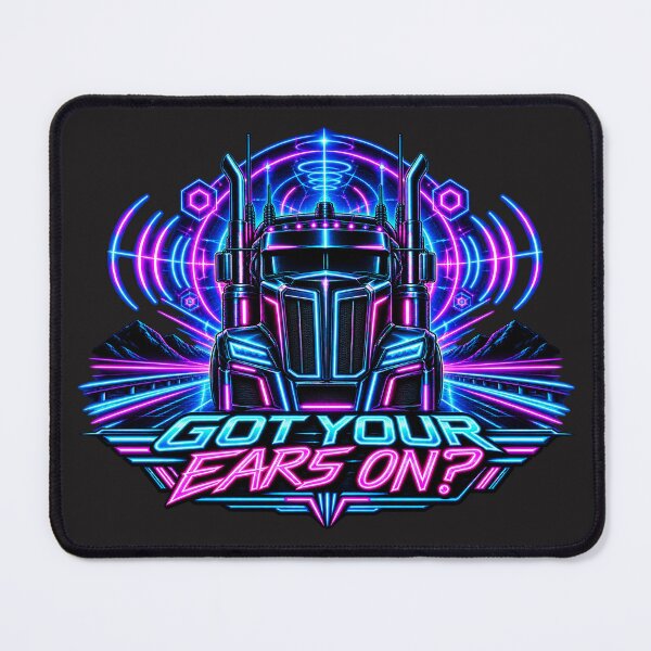 Item preview, Got Your Ears On Cyber Neon Semi Truck - Synthwave Highway Art designed and sold by NomadForge.