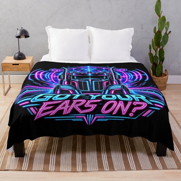 Item preview, Got Your Ears On Cyber Neon Semi Truck - Synthwave Highway Art designed and sold by NomadForge.