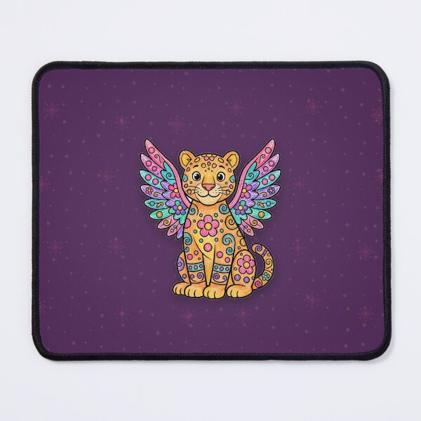 Item preview, Alebrije Winged Jaguar — Mexican Folk Art Spirit Animal, Orange Jaguar Rainbow Wings designed and sold by LunaAdventurer.