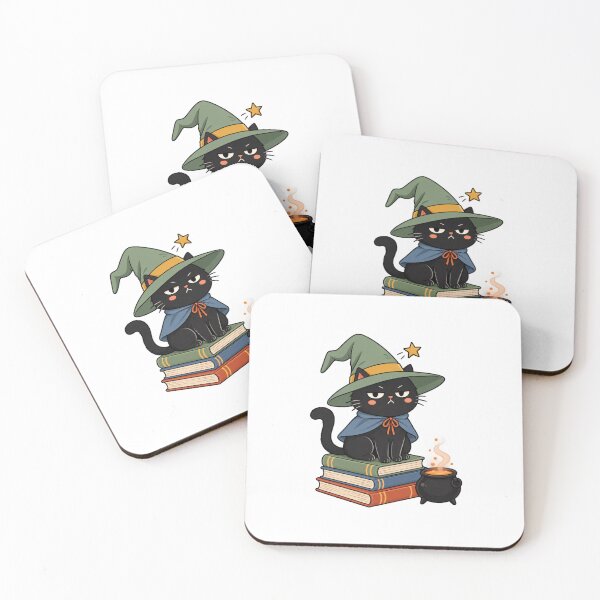 Item preview, Cute Black Witch Cat with Cauldron | Halloween Cat designed and sold by MrDev.