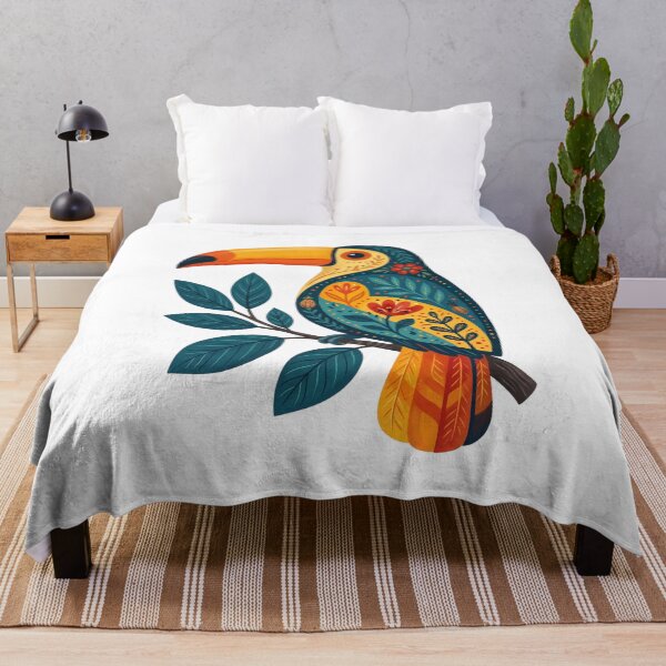 Item preview, Ornate Folk Art Toucan with Floral Patterns designed and sold by Shopeon Designs.