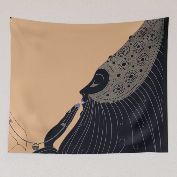 Item preview, Art Deco Wall Art, Erté Vintage Fashion Illustration, Black and Gold Deco Print designed and sold by RickE.