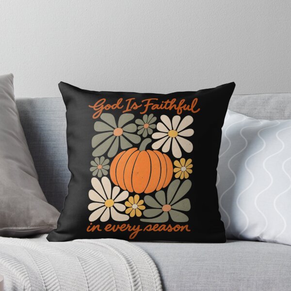 Item preview, God Is Faithful in Every Season Groovy Pumpkin Floral Art designed and sold by AmiGraph.