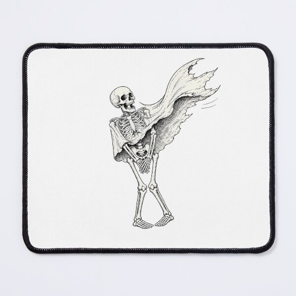 Item preview, Laughing Skeleton Ghost with Windswept Tattered Cloak Line Art Illustration designed and sold by abdelski.