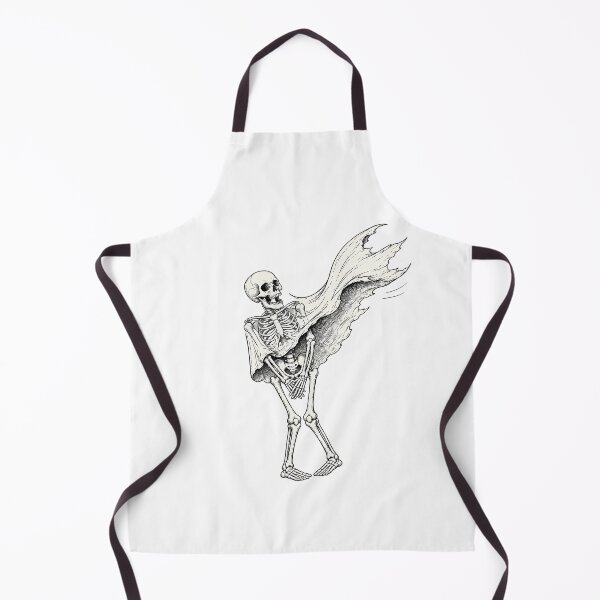 Item preview, Laughing Skeleton Ghost with Windswept Tattered Cloak Line Art Illustration designed and sold by abdelski.