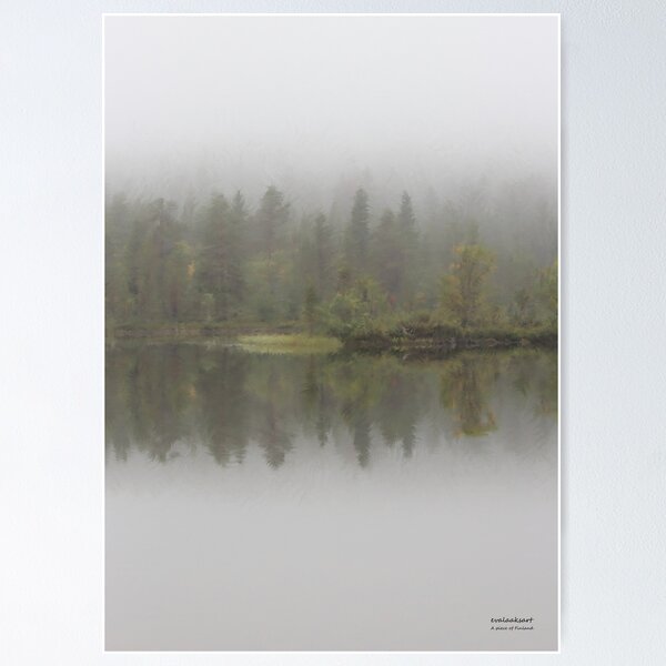 Item preview, Misty Lake in Finnish Lapland - evalaaksart - A piece of Finland designed and sold by evalaaksart.