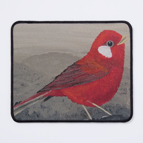 Item preview, Cheerful Red Warbler Poised to Sing designed and sold by Magpie's Miscellany.