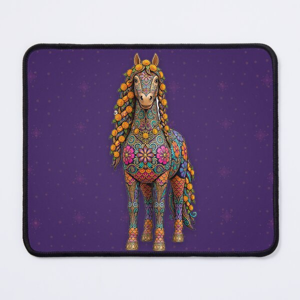 Item preview, Jill the Alebrije Horse — Regal Mexican Folk Art Horse with Marigold Mane designed and sold by LunaAdventurer.