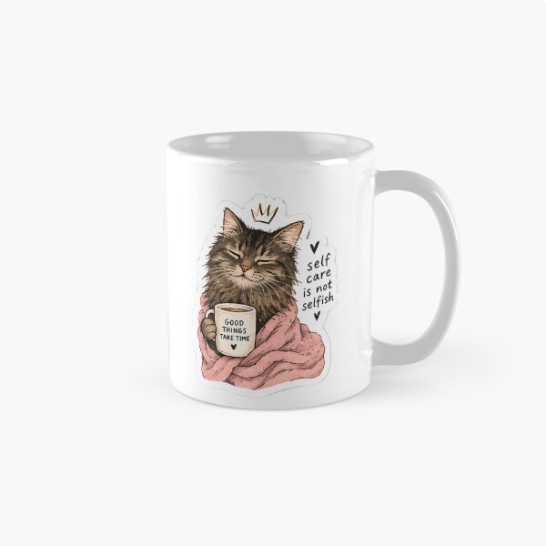 Item preview, Self Care Is Not Selfish Sticker – Cozy Cat designed and sold by posteratorshop.
