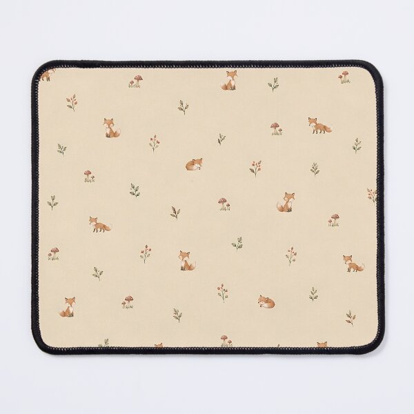 Item preview, Cottagecore Fox Watercolour Pattern Mushrooms Beige designed and sold by Jozefin's Studio.