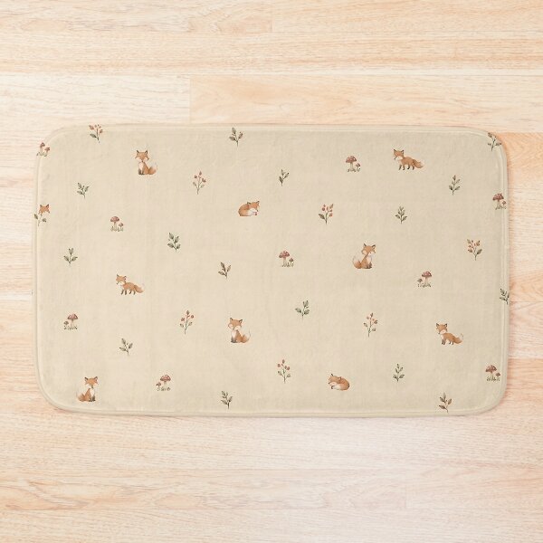 Item preview, Cottagecore Fox Watercolour Pattern Mushrooms Beige designed and sold by Jozefin's Studio.