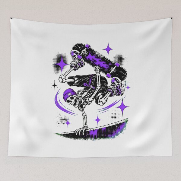 Item preview, Skateboarding Skeleton Streetwear Skater Beanie Purple designed and sold by chattsuede.