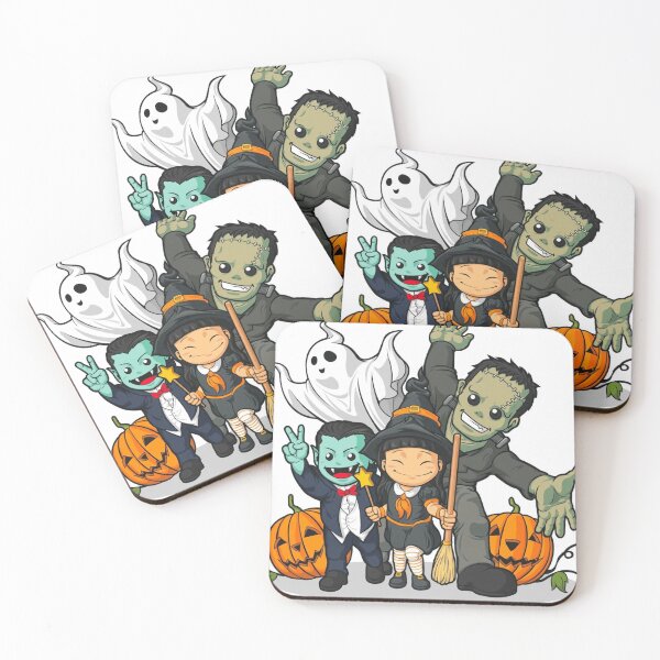 Item preview, Cute Halloween Monsters Group Witch Dracula Frankenstein designed and sold by NNCollection.
