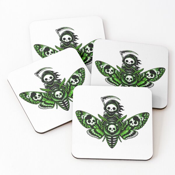 Item preview, Chibi Reaper Riding Skull Moth Goth Spooky Skeleton designed and sold by chattsuede.
