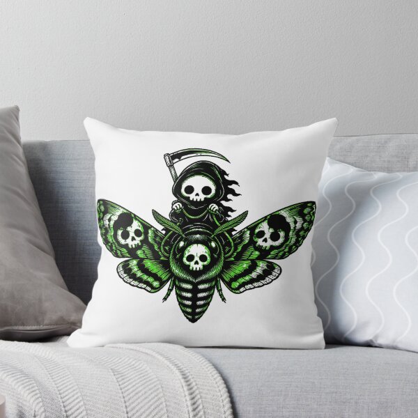 Item preview, Chibi Reaper Riding Skull Moth Goth Spooky Skeleton designed and sold by chattsuede.