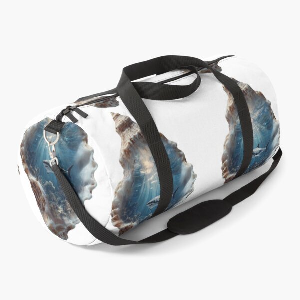 Item preview, Great White Shark and Coral Reef Miniature World Inside Seashell Fantasy Art designed and sold by LC&LCPlatform.
