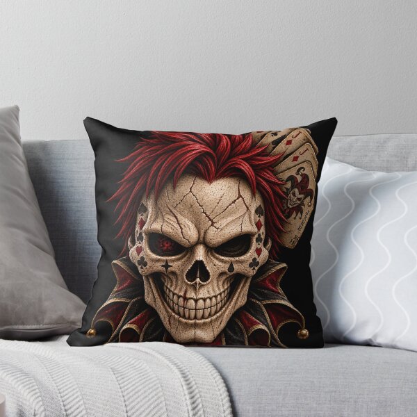 Item preview, Jester Skull Playing Cards Red Hair Gothic Art designed and sold by T-Chou.