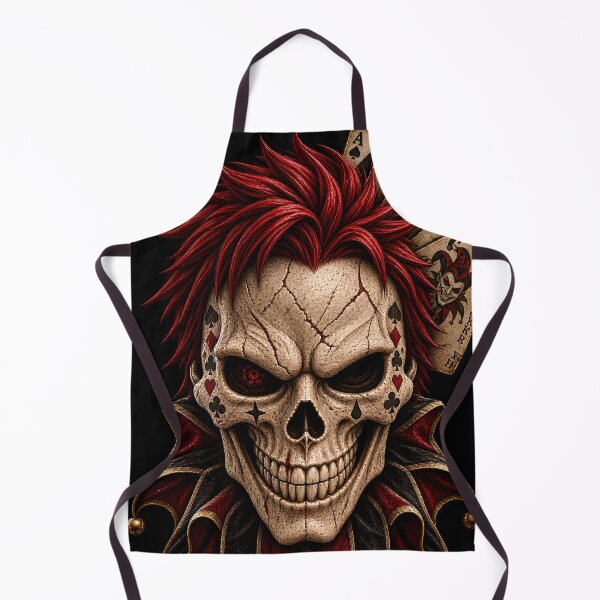 Item preview, Jester Skull Playing Cards Red Hair Gothic Art designed and sold by T-Chou.