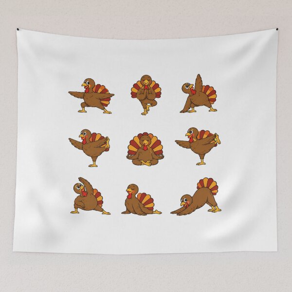 Item preview, Thanksgiving Turkey Yoga Poses Autumn Yogi Sequence designed and sold by chattsuede.