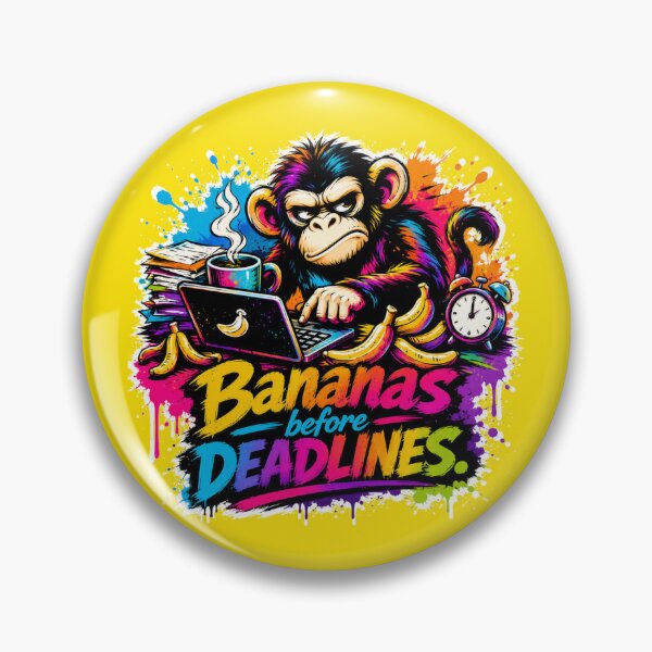 Item preview, Bananas Before Deadlines Funny Monkey Office Worker Graffiti Art designed and sold by Cabrasco.