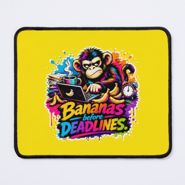Item preview, Bananas Before Deadlines Funny Monkey Office Worker Graffiti Art designed and sold by Cabrasco.