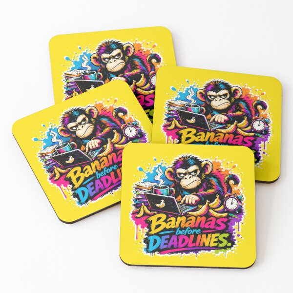 Item preview, Bananas Before Deadlines Funny Monkey Office Worker Graffiti Art designed and sold by Cabrasco.