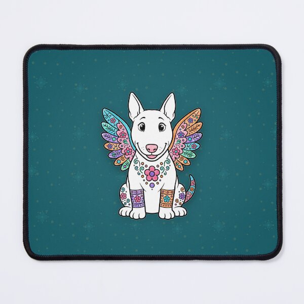 Item preview, Luna the Alebrije Dog — White Bull Terrier with Rainbow Wings, Mexican Folk Art designed and sold by LunaAdventurer.