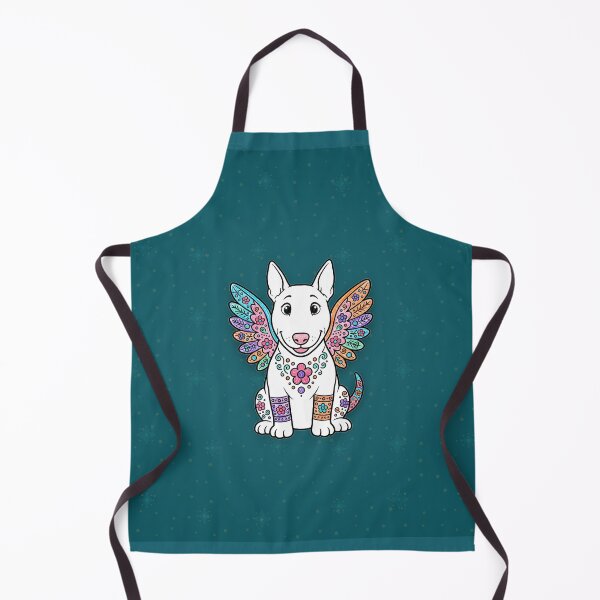 Item preview, Luna the Alebrije Dog — White Bull Terrier with Rainbow Wings, Mexican Folk Art designed and sold by LunaAdventurer.