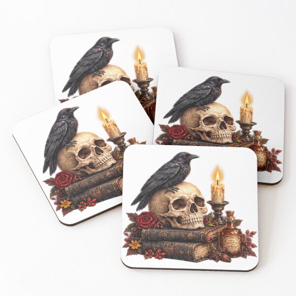 Item preview, Gothic Raven Skull Halloween Books designed and sold by DrAsmaaMohamed.