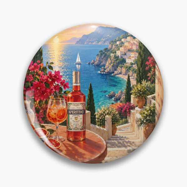 Item preview, Aperitivo italiano en la Costa Amalfitana: Mediterráneo clásico, Spritz y puesta de sol. designed and sold by Umpsilk.