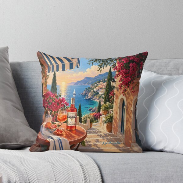 Item preview, Italian Aperitivo on the Amalfi Coast - Vintage Mediterranean, Spritz & Sunset designed and sold by Umpsilk.