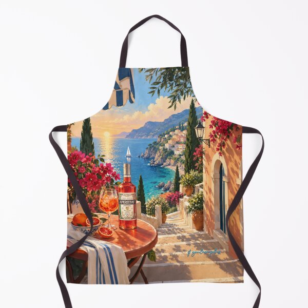 Item preview, Italian Aperitivo on the Amalfi Coast - Vintage Mediterranean, Spritz & Sunset designed and sold by Umpsilk.