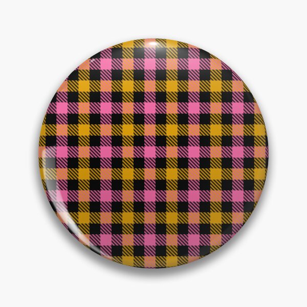 Item preview, Yellow And Pink On Black Gingham Check   designed and sold by PatternTitan.
