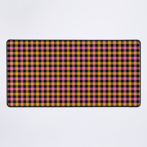 Item preview, Yellow And Pink On Black Gingham Check   designed and sold by PatternTitan.