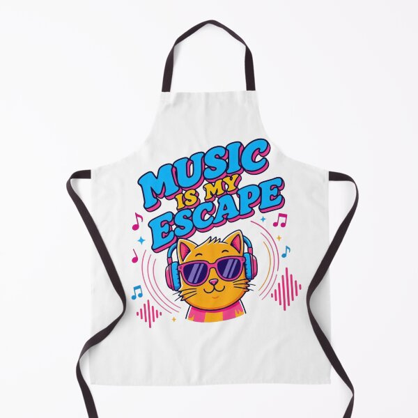 Item preview, Music Is My Escape Cute Cartoon Cat designed and sold by Nela-&-Lena.