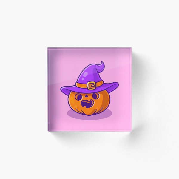 Item preview, Cute Halloween Pumpkin Wearing Witch Hat Kawaii designed and sold by NNCollection.
