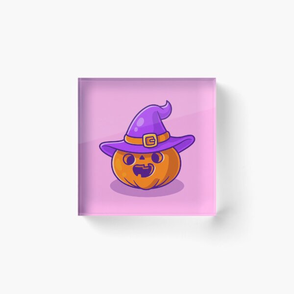 Item preview, Cute Halloween Pumpkin Wearing Witch Hat Kawaii designed and sold by NNCollection.