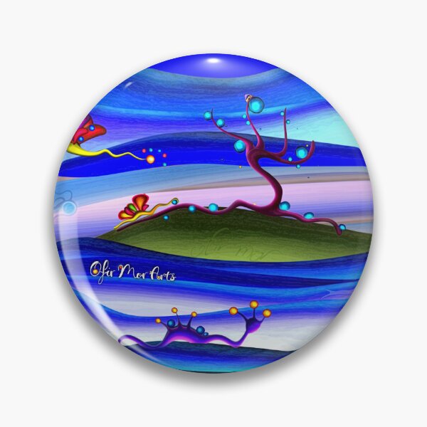 Item preview, Whimsical fantasy island tree badge designed and sold by Ofir mor.