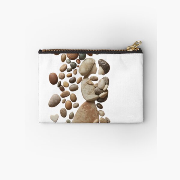 Item preview, Natural Pebble Art: Mother and Child Embrace designed and sold by PrintWavePro.