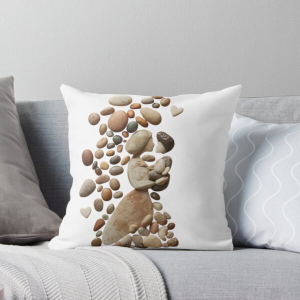 Item preview, Natural Pebble Art: Mother and Child Embrace designed and sold by PrintWavePro.