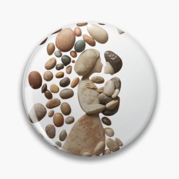 Item preview, Natural Pebble Art: Mother and Child Embrace designed and sold by PrintWavePro.