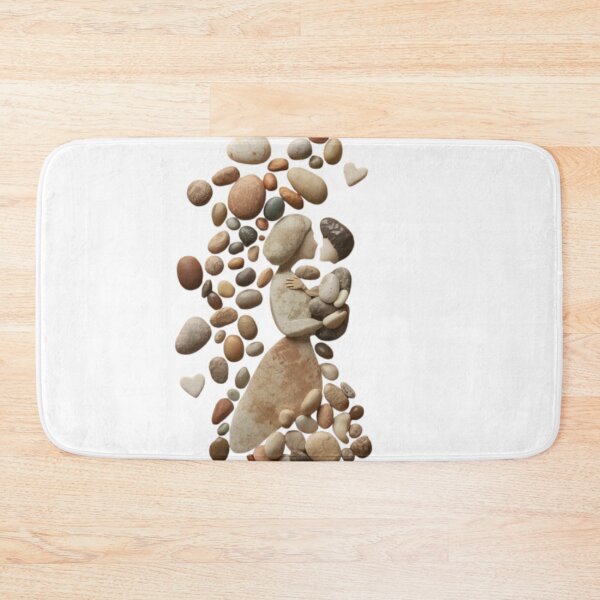 Item preview, Natural Pebble Art: Mother and Child Embrace designed and sold by PrintWavePro.