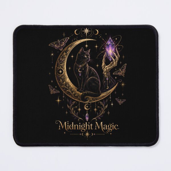 Item preview, Midnight Magic Black Cat Moon Witchy Gothic Art designed and sold by wilnickvisuals.