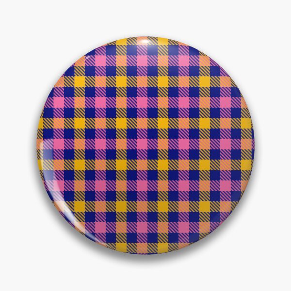 Item preview, Yellow And Pink On Blue Gingham Check   designed and sold by PatternTitan.