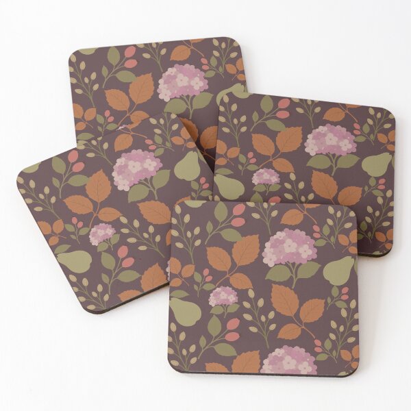 Item preview, French Autumn Hydrangea and Beech Botanical Pattern designed and sold by BelievingCreates.