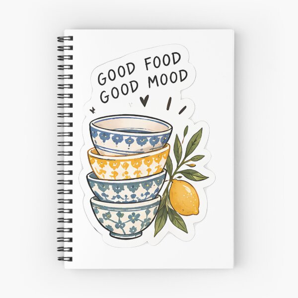 Item preview, Good Food Good Mood Sticker – Cute Ceramic Bowls designed and sold by posteratorshop.