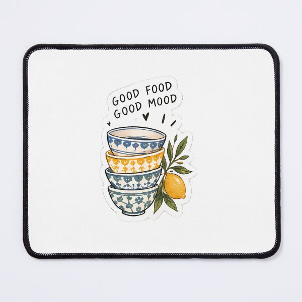Item preview, Good Food Good Mood Sticker – Cute Ceramic Bowls designed and sold by posteratorshop.