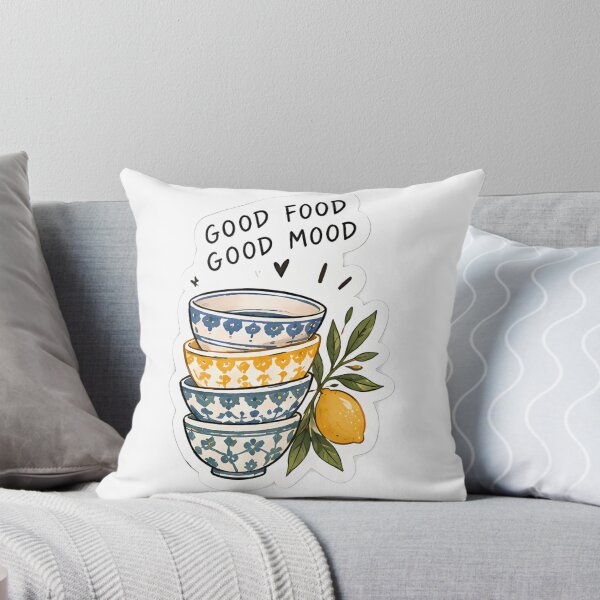 Item preview, Good Food Good Mood Sticker – Cute Ceramic Bowls designed and sold by posteratorshop.