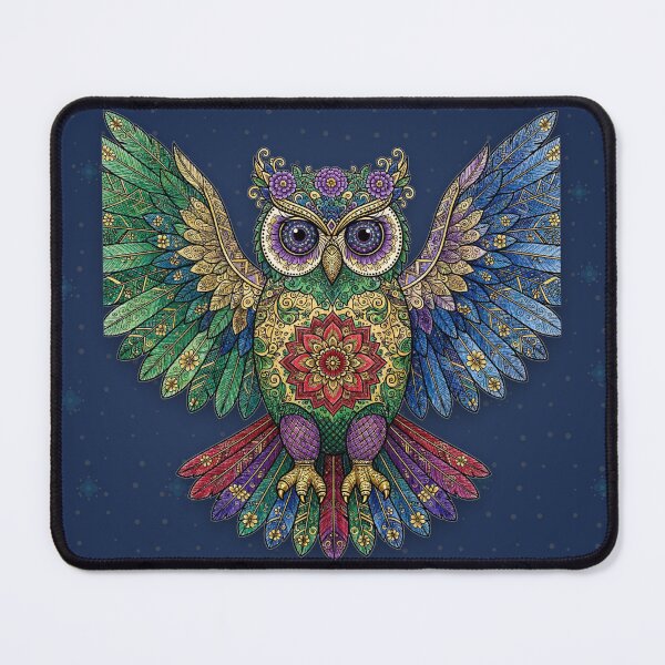 Item preview, Alebrije Owl — Jewel Tone Mexican Folk Art Owl, Emerald Sapphire Ruby Gold designed and sold by LunaAdventurer.